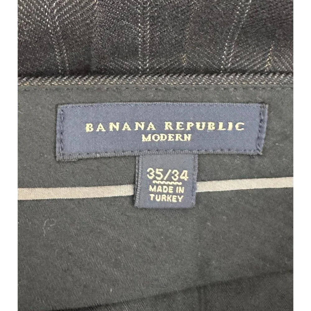 Banana Republic Modern fit mens wool Trouser pants striped sz 35x34‎